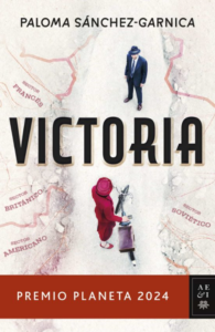 Imagen de portada de libro en la que aparece la palabra Victoria separando a un hombre y una mujer