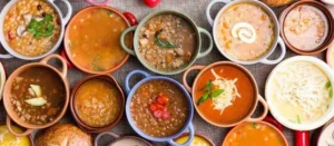 Recipientes con variedad de alimentos de invierno