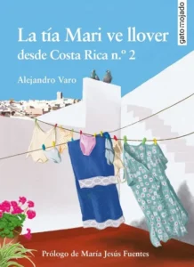 Portada de libro  con imagen de ropa colgada en un patio