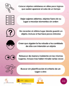 Frases sobre situaciones de pérdida de objetos por casusa de demencia