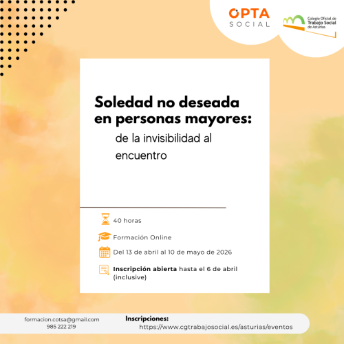 Formación online: Soledad no deseada en personas mayores
