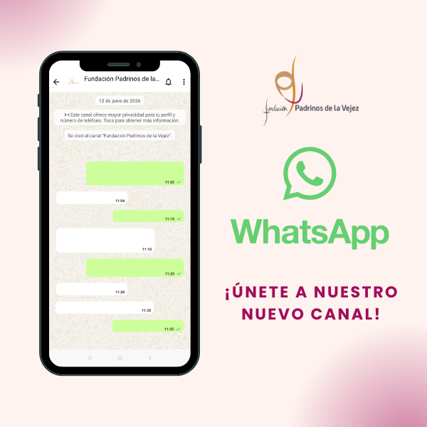 canal de whatsapp de Fundación Padrinos de la Vejez